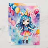 Invitation Fête d'anniversaire magique (Devant / Derrière)