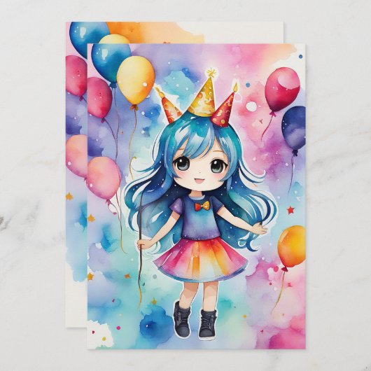 Invitation Fête d'anniversaire magique (Devant / Derrière)