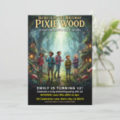 Invitation Fête d'anniversaire magique de Pixie Wood (Debout devant)