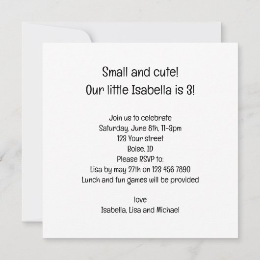 Invitation Fête d'anniversaire maltaise, chien maltais (Dos)