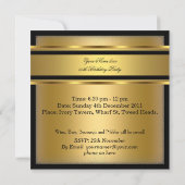 Invitation Fête d'anniversaire Mans Black Gold (Dos)