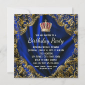 Invitation Fête d'anniversaire Mans Royal King (Dos)