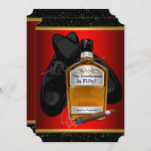 Invitation Fête d'anniversaire Mans Whiskey (Devant / Derrière)