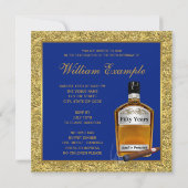 Invitation Fête d'anniversaire Mans Whiskey (Dos)