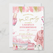 Invitation Fête d'anniversaire manucure pédicure Spa Rose (Devant)