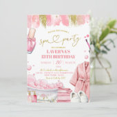 Invitation Fête d'anniversaire manucure pédicure Spa Rose (Debout devant)