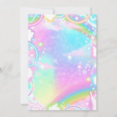 Invitation Fête d'anniversaire maquillage éclairant Rainbow S (Dos)