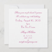 Invitation Fête d'anniversaire Marie Antoinette Poodle (Dos)