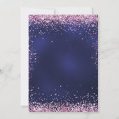 Invitation Fête d'anniversaire marine bleu rose luxe (Dos)