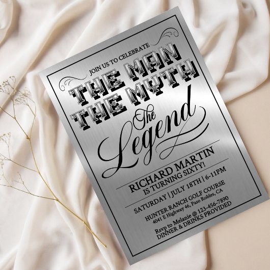 Invitation Fête d'anniversaire marquant pour homme, aspect mé