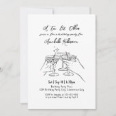 Invitation Fête d'anniversaire Martini Noir Blanc (Devant)