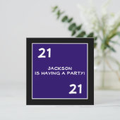 Invitation Fête d'anniversaire masculine 21e anniversaire Ble (Debout devant)