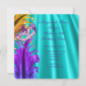 Invitation Fête d'anniversaire masquée merveilleuse violet sa (Dos)