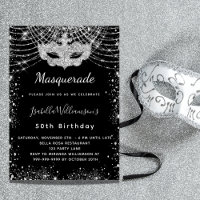 Fête d'anniversaire Masquerade en argent noir