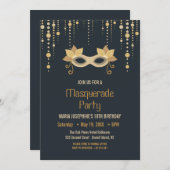 Invitation Fête d'anniversaire Masquerade moderne (Devant / Derrière)