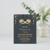 Invitation Fête d'anniversaire Masquerade moderne (Debout devant)