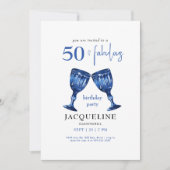 Invitation Fête d'anniversaire Méditerranéen 50 ans & Fabuleu (Devant)
