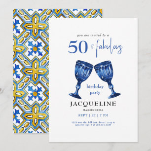 Invitation Fête d'anniversaire Méditerranéen 50 ans & Fabuleu