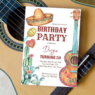 Invitation Fête d'anniversaire mexicaine