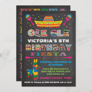 Invitation Fête d'anniversaire mexicaine de fiesta de tableau