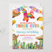 Invitation fête d'anniversaire mexicaine de trois ans (Devant)