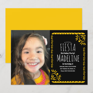 Invitation Fête d'anniversaire mexicaine Papel Picado Photo f