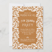 Invitation fête d'anniversaire mexicaine terracotta talavera (Devant)