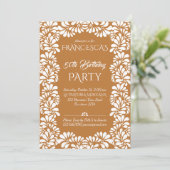 Invitation fête d'anniversaire mexicaine terracotta talavera (Debout devant)