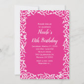 Invitation Fête d'anniversaire mignonne avec pépites roses et (Devant)