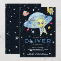 Fête d'anniversaire mignonne d'aliens de l'espace