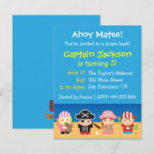 Invitation Fête d'anniversaire mignonne de garçons et de (Devant / Derrière)