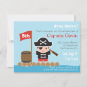Invitation Fête d'anniversaire mignonne de pirate de garçon (Devant)
