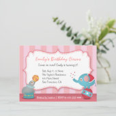 Invitation Fête d'anniversaire mignonne de thème d'animaux de (Debout devant)