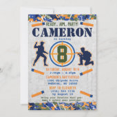 Invitation Fête d'anniversaire militaire de fléchettes camouf (Devant)