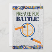 Invitation Fête d'anniversaire militaire de fléchettes Fléche (Dos)