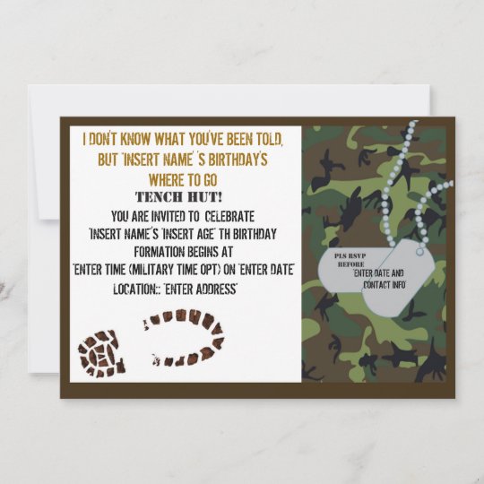 Invitation Fete D Anniversaire Militaire De Theme Zazzle Be Invitation Fete D Anniversaire Militaire De Theme Zazzle Be