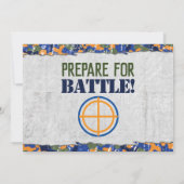 Invitation Fête d'anniversaire militaire photo de Dart Camo S (Dos)