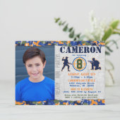 Invitation Fête d'anniversaire militaire photo de fléchettes (Debout devant)