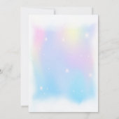 Invitation Fête d'Anniversaire Minimale Pastel Unicorn (Dos)