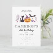 Invitation Fête d'anniversaire minimaliste d'Halloween modern (Debout devant)