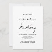 Invitation Fête d'anniversaire minimaliste moderne (Devant)