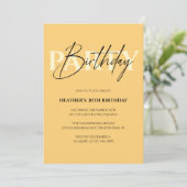 Invitation Fête d'anniversaire minimaliste moderne (Debout devant)