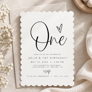 Invitation Fête d'anniversaire minimaliste moderne photo pour