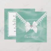 Invitation Fête d'anniversaire Mint Green Quinceañera (Devant / Derrière)