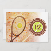 Invitation fête d'anniversaire minuscule coeur tennis (Dos)