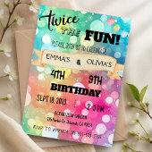 Invitation Fête d'anniversaire mixte frère jumelle fille garç