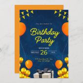 Invitation Fête d'anniversaire moderne (Devant / Derrière)