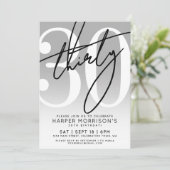 Invitation Fête d'anniversaire moderne 30 ans (Debout devant)