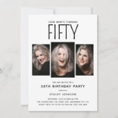 Invitation Fête d'anniversaire moderne 50 ans avec collage de (Devant)
