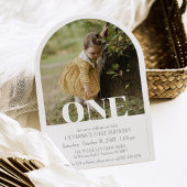 Invitation Fête d'anniversaire Moderne Arch Photo UN 1er Garç